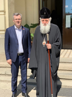 26 May 2019 The head of the National Assembly standing delegation to PABSEC MA Igor Becic and the head of the Bulgarian Orthodox Church His Holiness Patriarch Neophyte